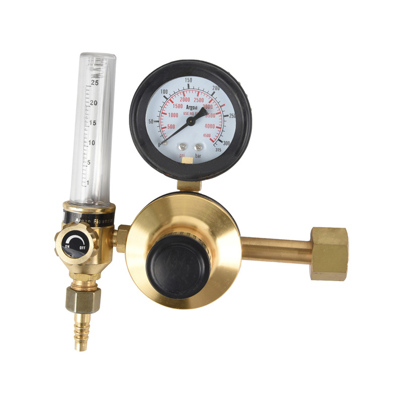 Rould Circle Tee Design Argon Regulator with Flowmeter in Brass and Aluminium