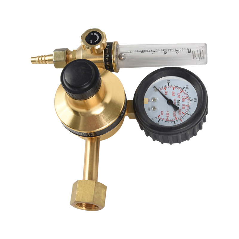 Rould Circle Tee Design Argon Regulator with Flowmeter in Brass and Aluminium